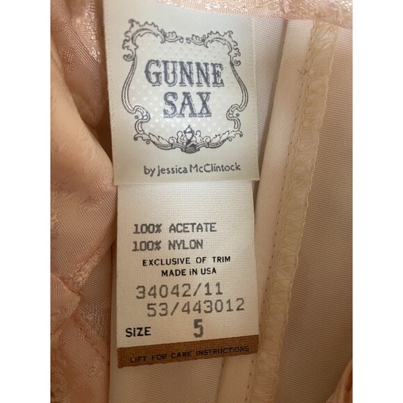 Vtg 80's GUNNE SAX Jessica McClintock Pink Floral Dress Off The Shoulder Size 5 - Picture 2 of 12